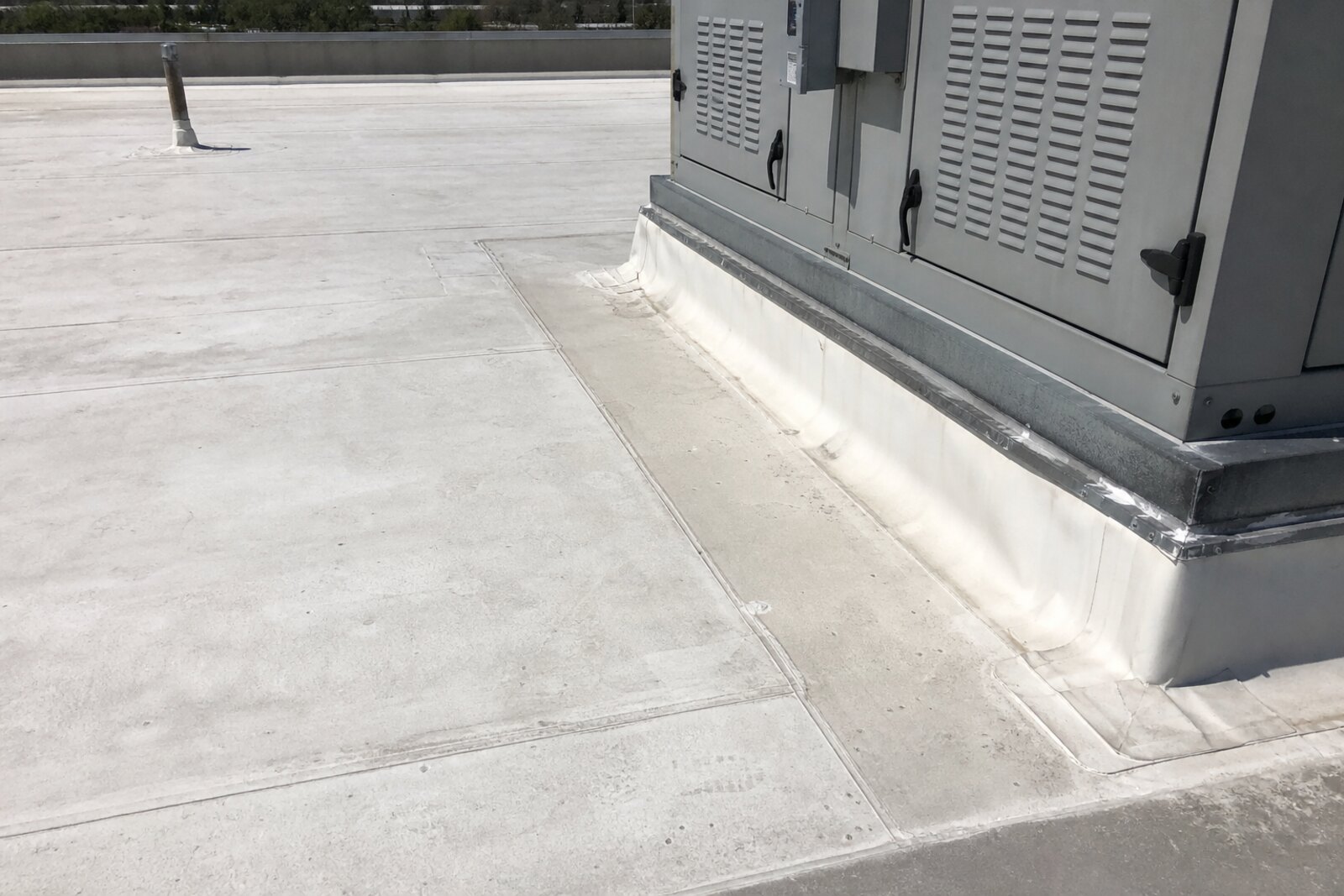 flat roof repair and drain inspection on a Lakeland commercial building