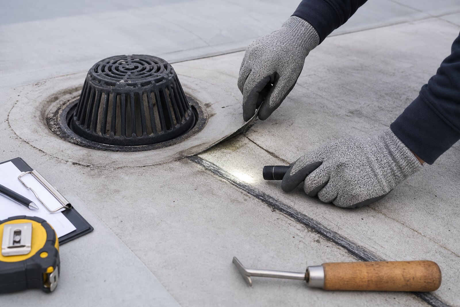 commercial roof repair service detail on a Lakeland Florida flat roof