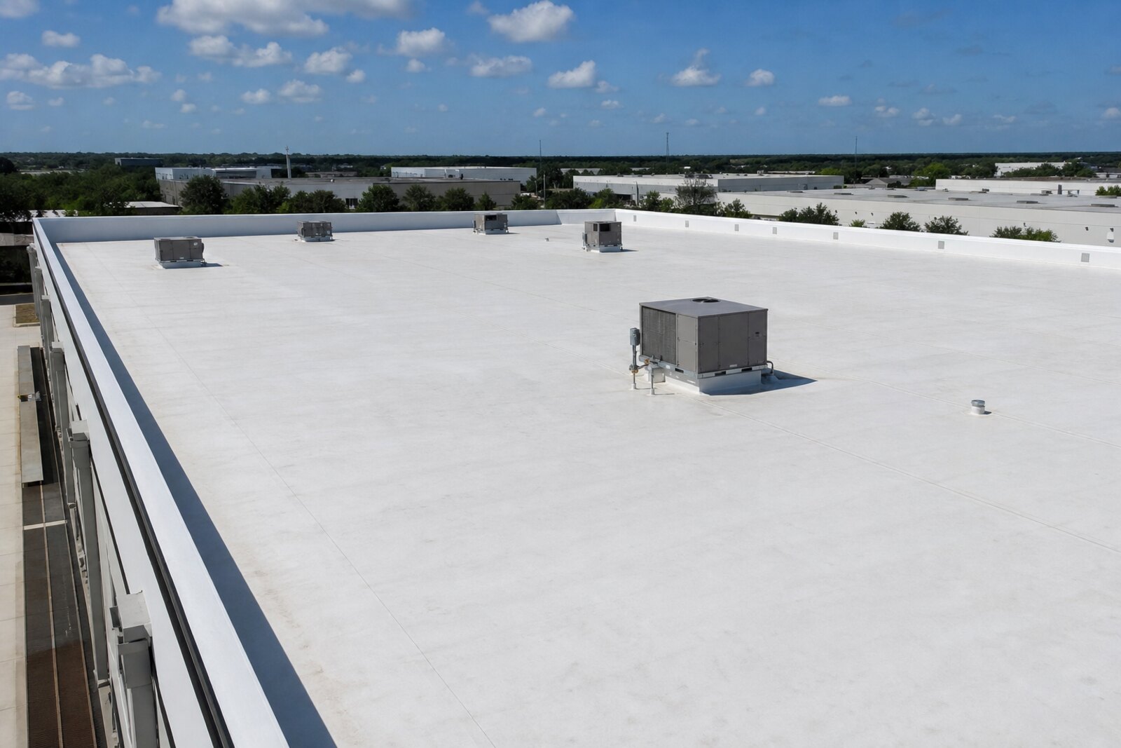 white TPO commercial roofing system in Polk County Florida